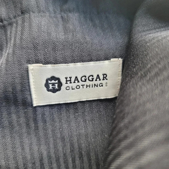 HAGGAR Mens Gray Flat Front Straight Fit Stretch Pants 34X29 - Picture 4 of 13